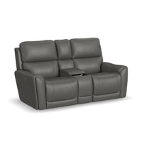 Power Reclining Loveseat with Console & Power Headrests & Lumbar