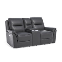 Fallon Power Reclining Loveseat with Console & Power Headrests