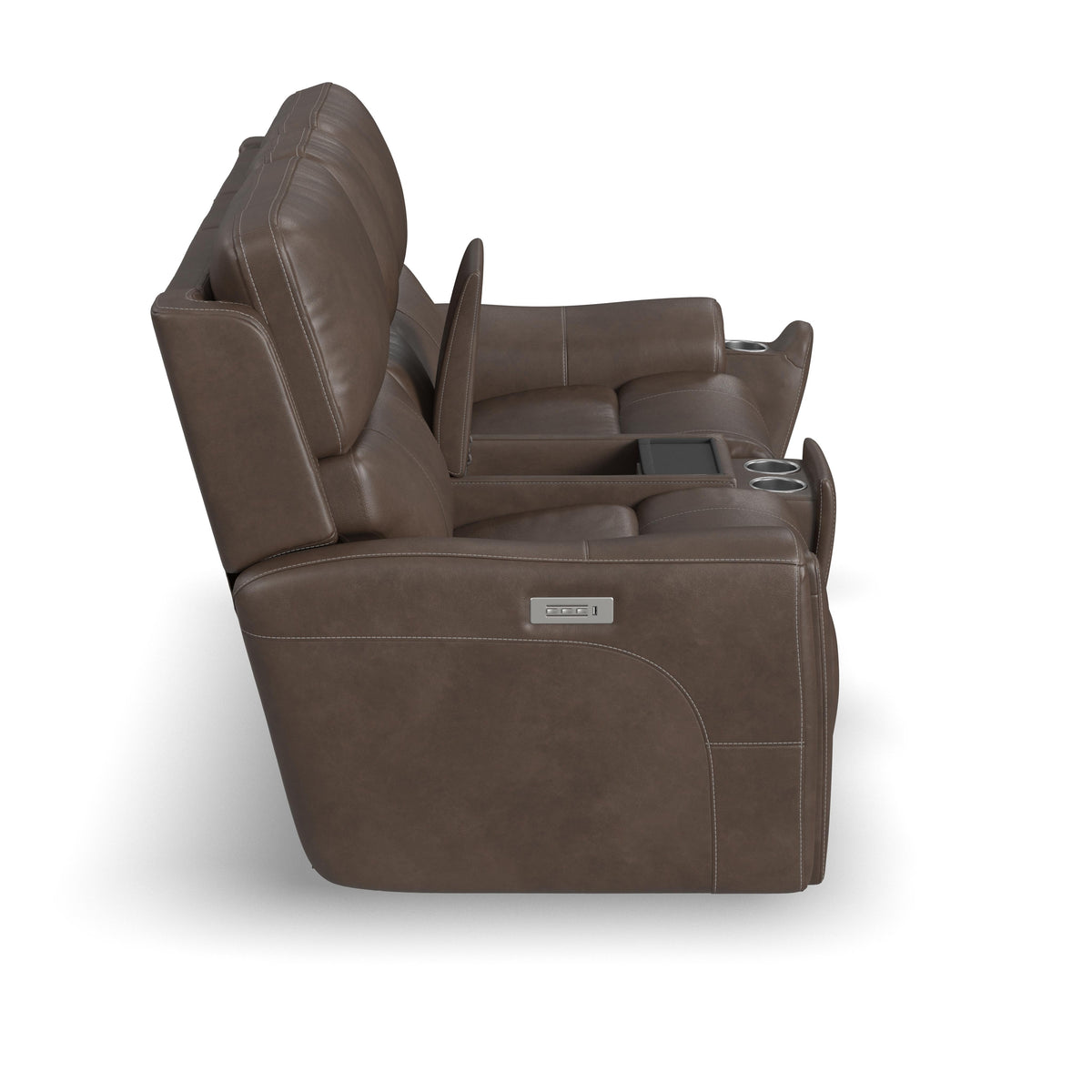 Power Reclining Loveseat with Console & Power Headrests & Lumbar