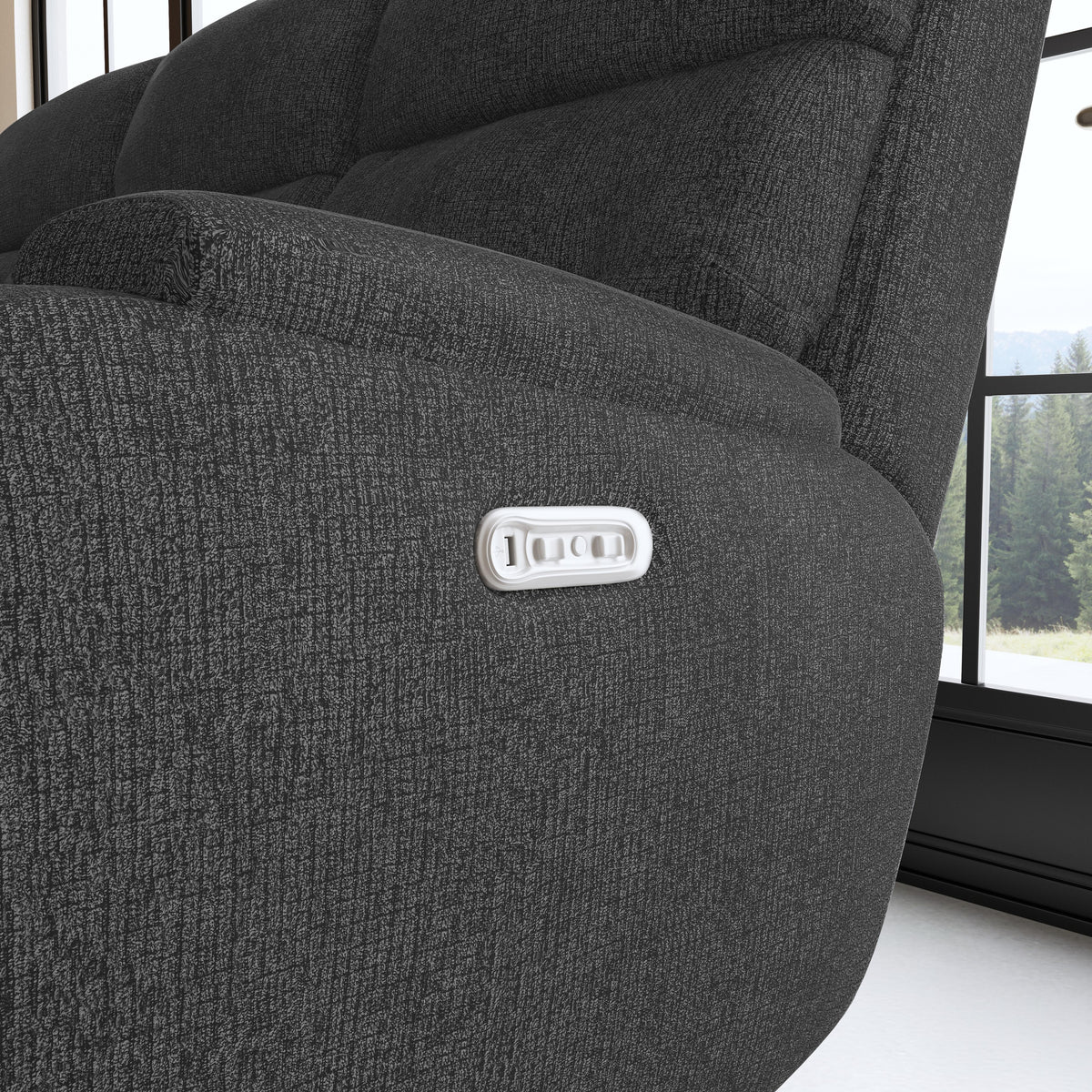 Strait Power Reclining Sofa with Power Headrests