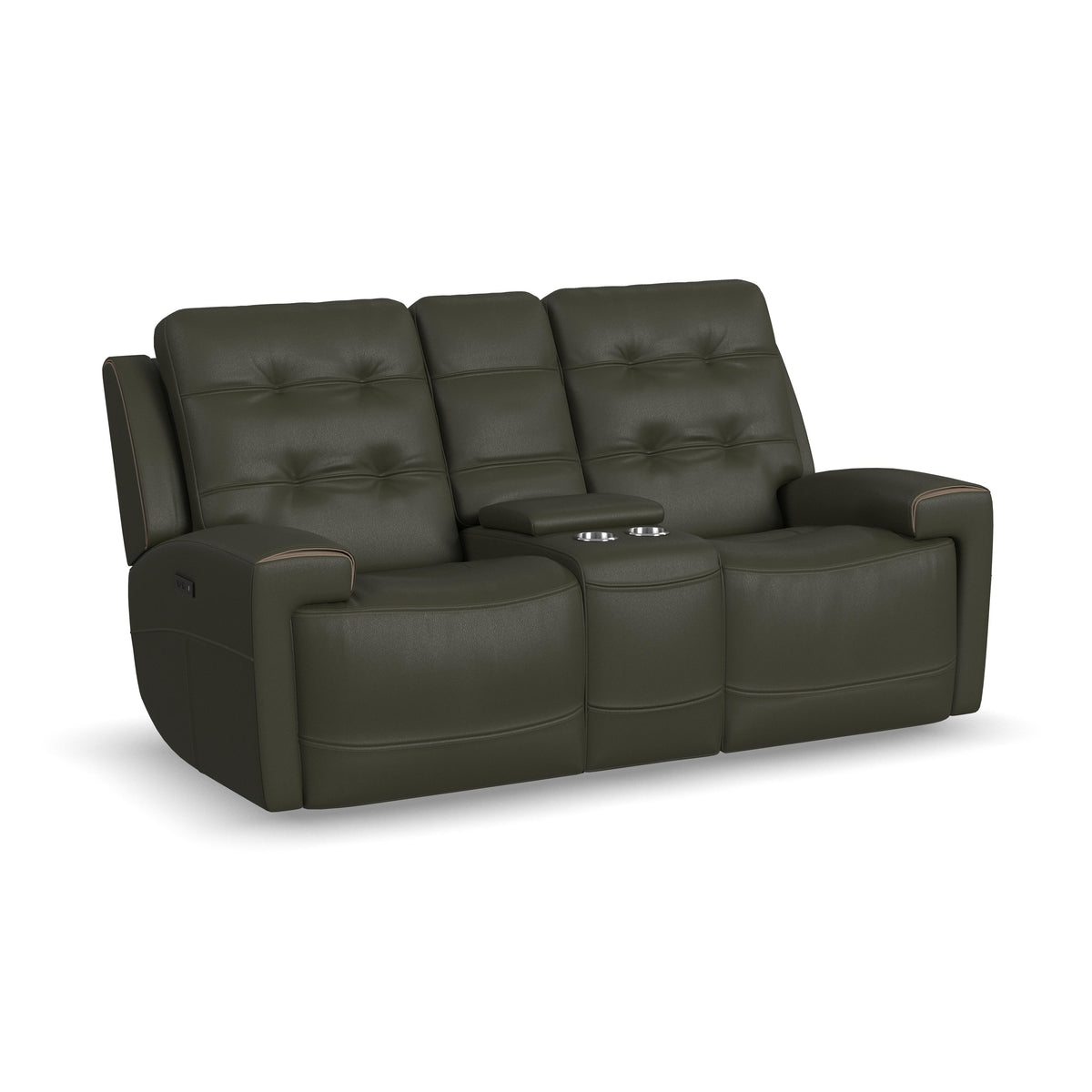 Iris Power Reclining Loveseat with Console & Power Headrests