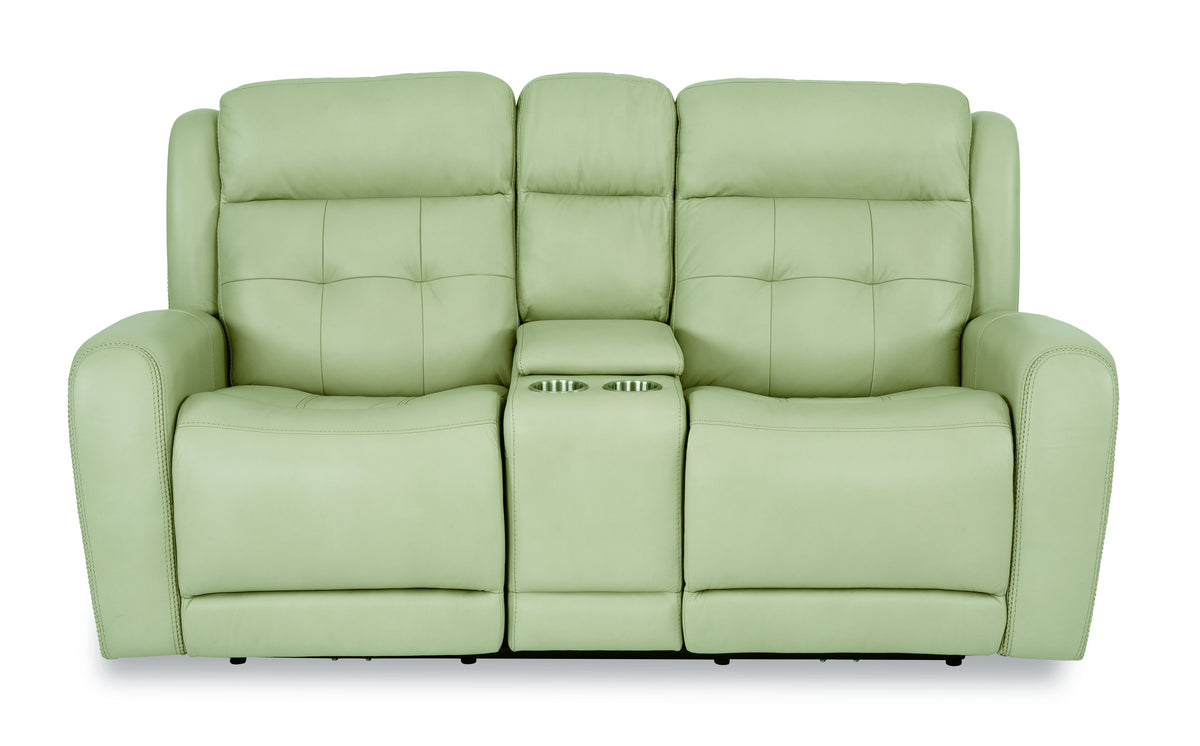 Grant Power Reclining Loveseat with Console & Power Headrests