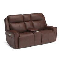 Barnett Power Reclining Loveseat with Console & Power Headrests & Lumbar