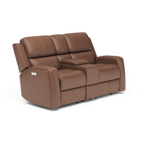 Linden Power Reclining Loveseat with Console & Power Headrests & Lumbar