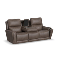 Power Reclining Sofa with Console & Power Headrests & Lumbar