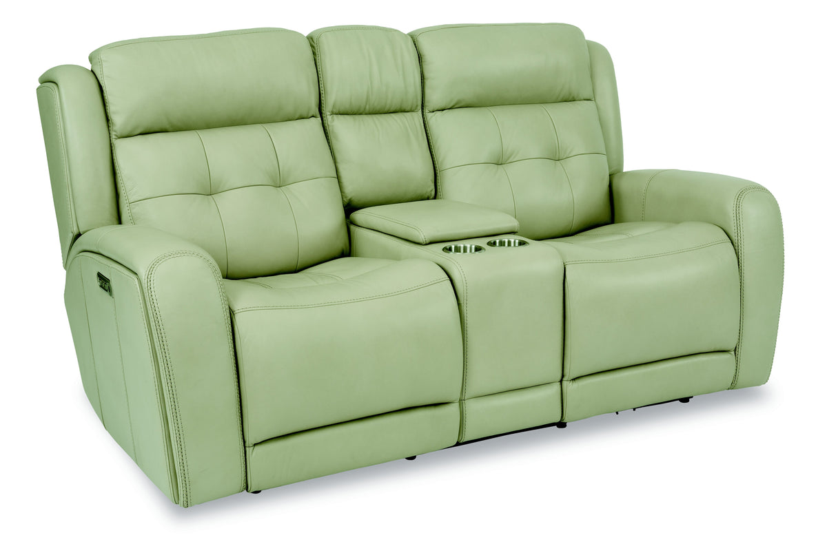 Grant Power Reclining Loveseat with Console & Power Headrests