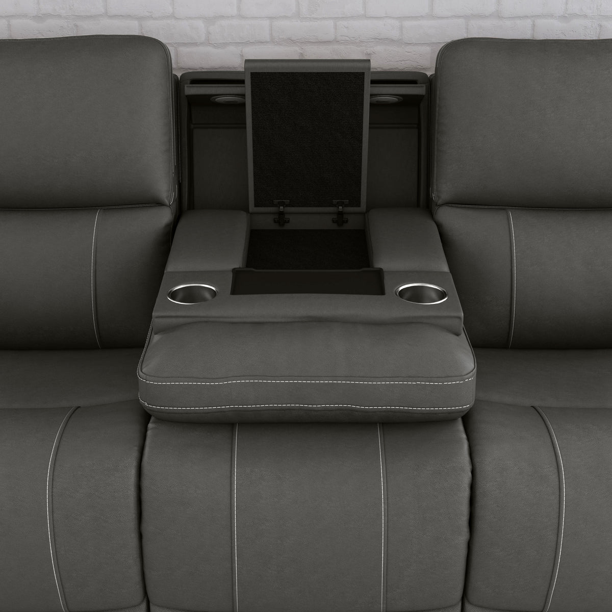 Power Reclining Sofa with Console & Power Headrests & Lumbar