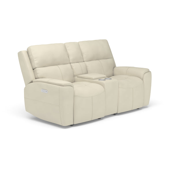 Ellis Power Reclining Loveseat with Console & Power Headrests