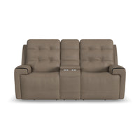 Iris Power Reclining Loveseat with Console & Power Headrests