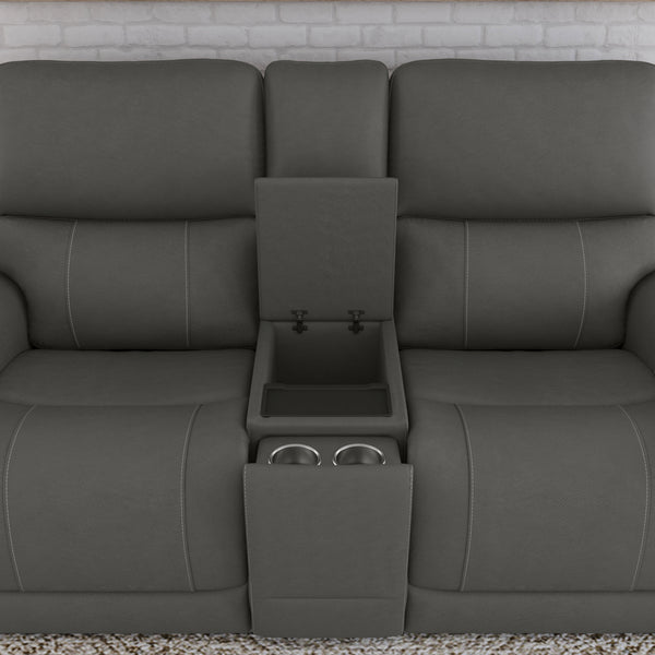 Power Reclining Loveseat with Console & Power Headrests & Lumbar