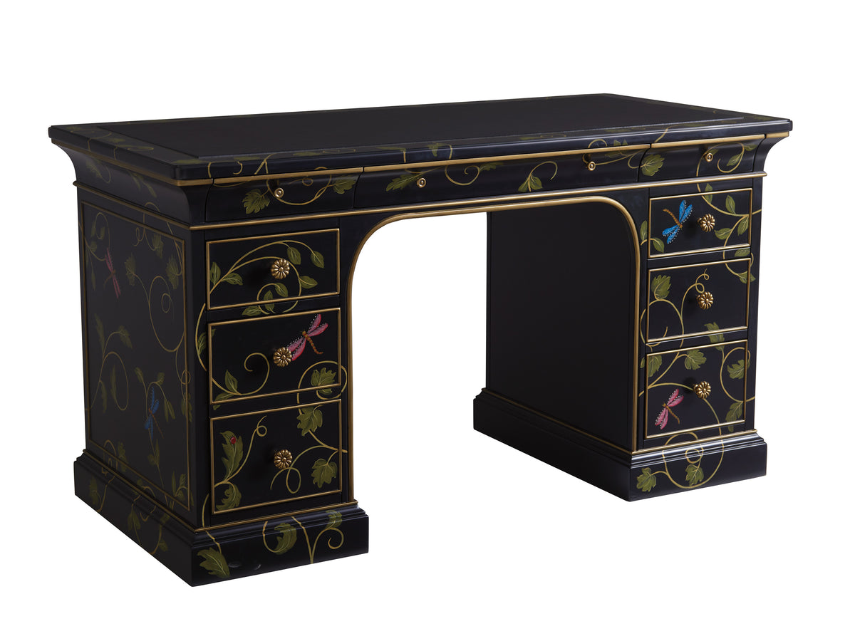 Enchantment Hand-Painted Double Pedestal Desk