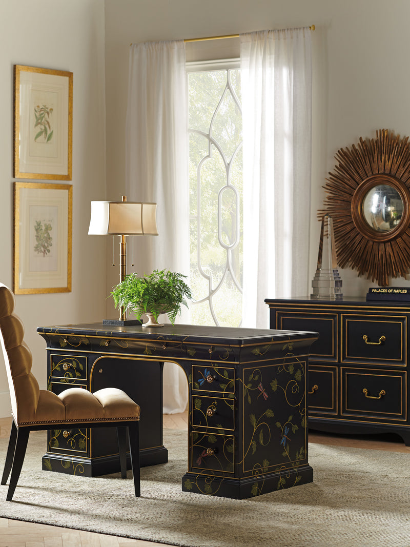 Enchantment Hand-Painted Double Pedestal Desk