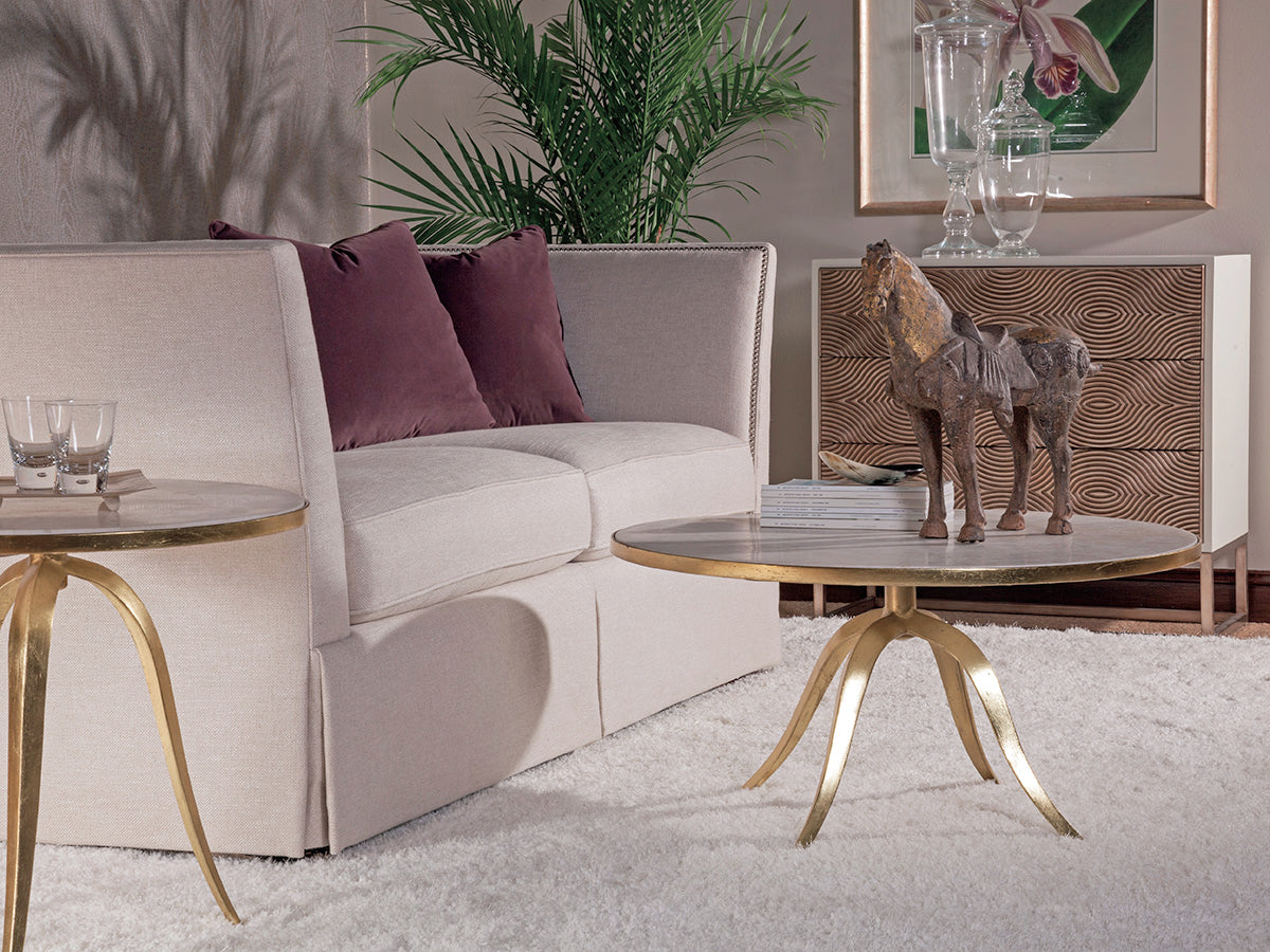 Crystal Stone Round End Table