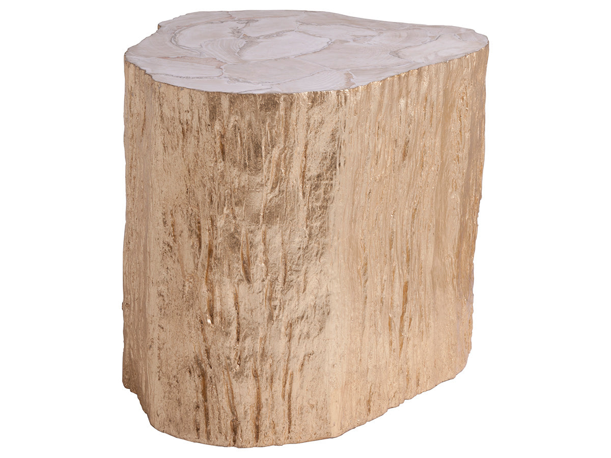 Trunk Segment Side Table - Gold Leaf