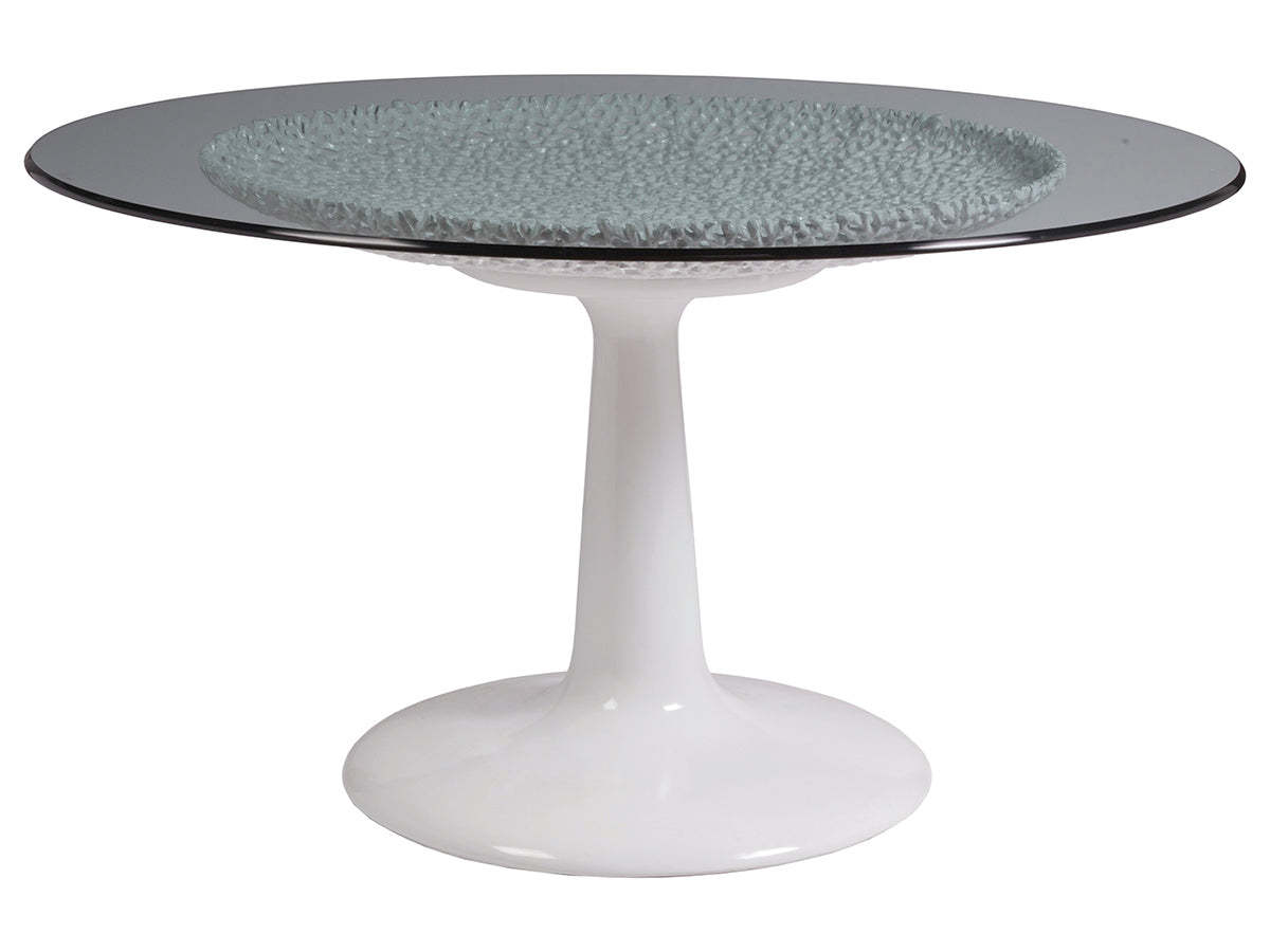 Seascape White Dining Table With Glass Top