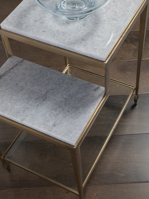 Sashay Gold Rectangular End Table