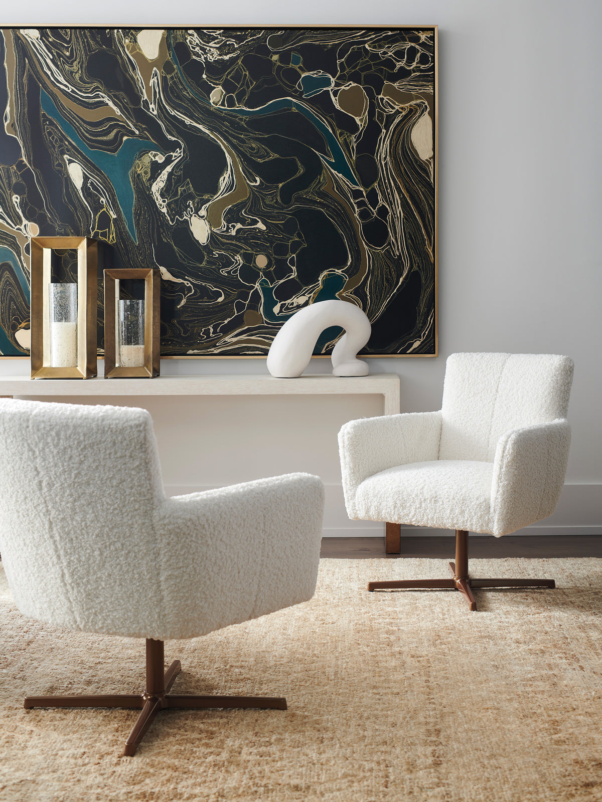 Brooks Swivel Chair - Calais Brass