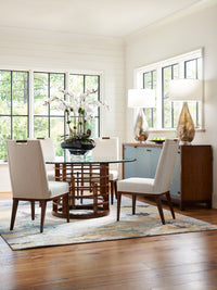 Meridien Round Dining Table With 60 Inch Glass Top