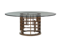 Meridien Round Dining Table With 72 Inch Glass Top