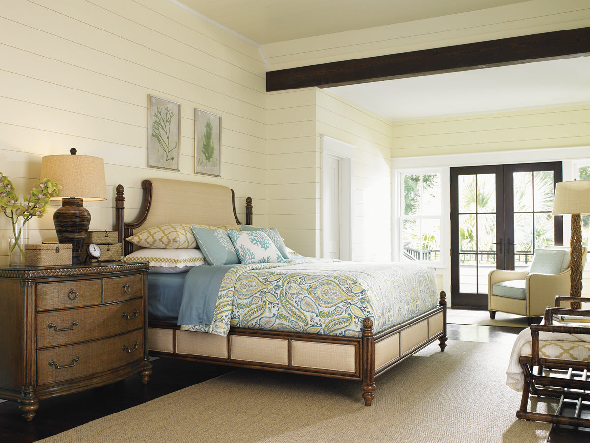 Orchid Bay Upholstered Panel Bed 6/0 California King