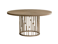 Rendezvous Round Metal Dining Table With Wooden Top