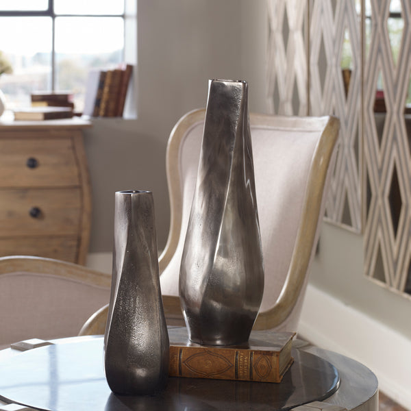 Uttermost Noa Dark Nickel Vases Set/2