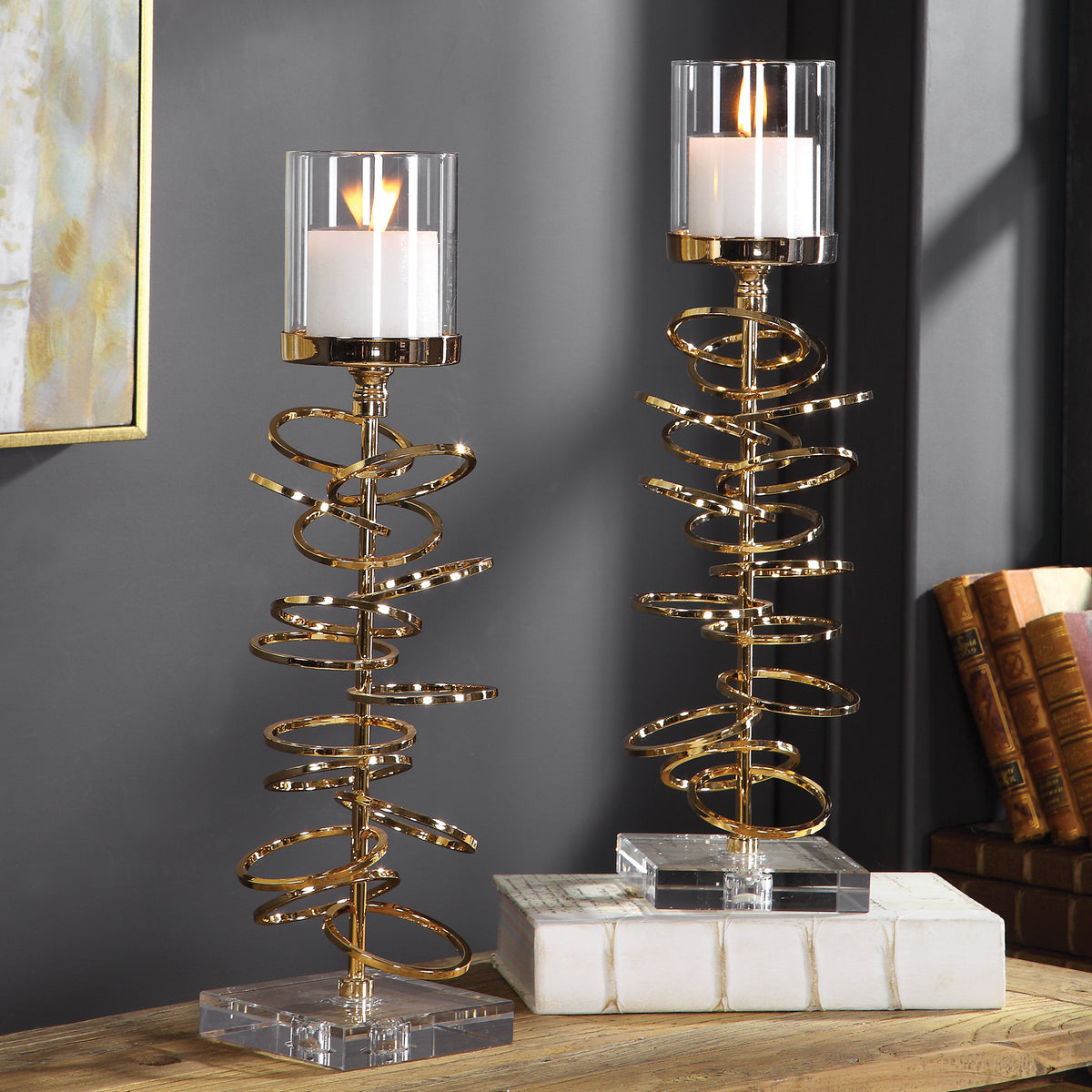 Uttermost Tala Rose Gold Candleholders Set/2