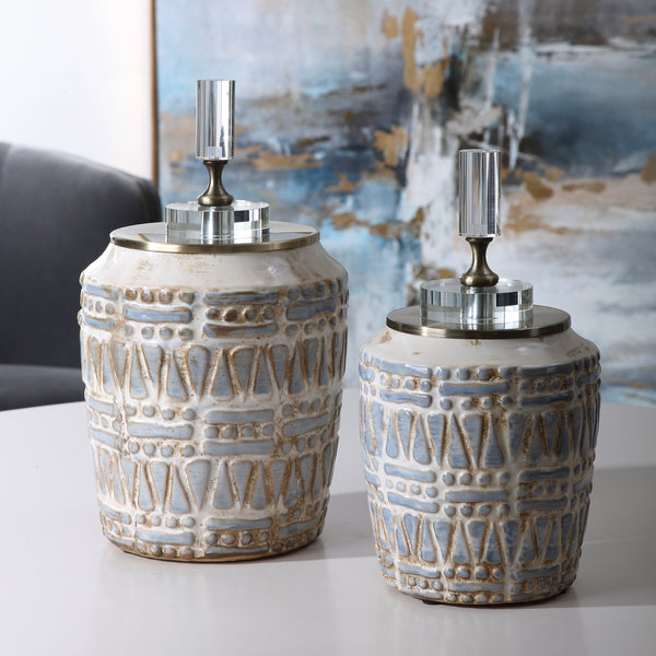 Uttermost Lenape Ceramic Bottles, S/2