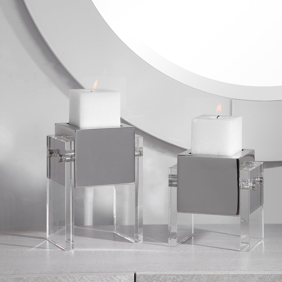 Uttermost Sutton Square Candleholders, S/2