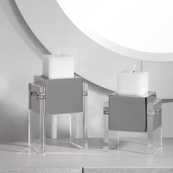 Uttermost Sutton Square Candleholders, S/2