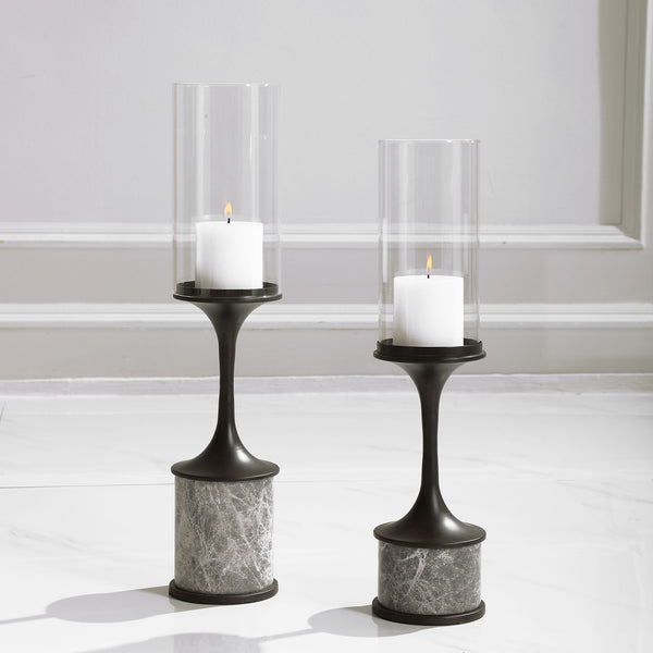 Uttermost Deane Marble Candleholders, S/2