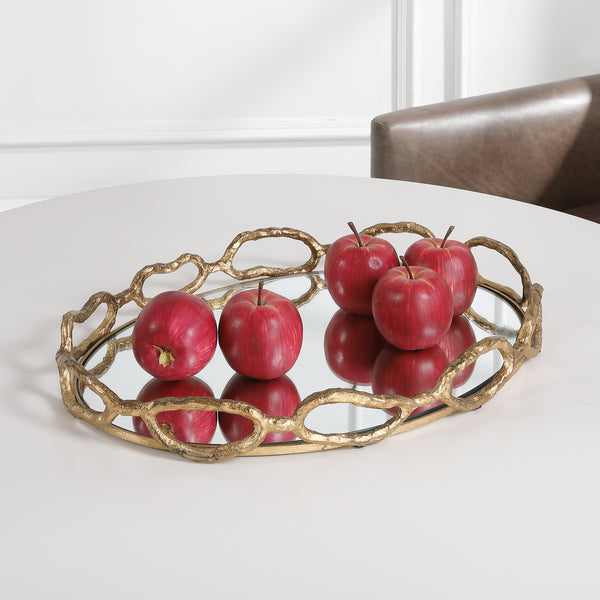 Uttermost Cable Chain Mirrored Tray