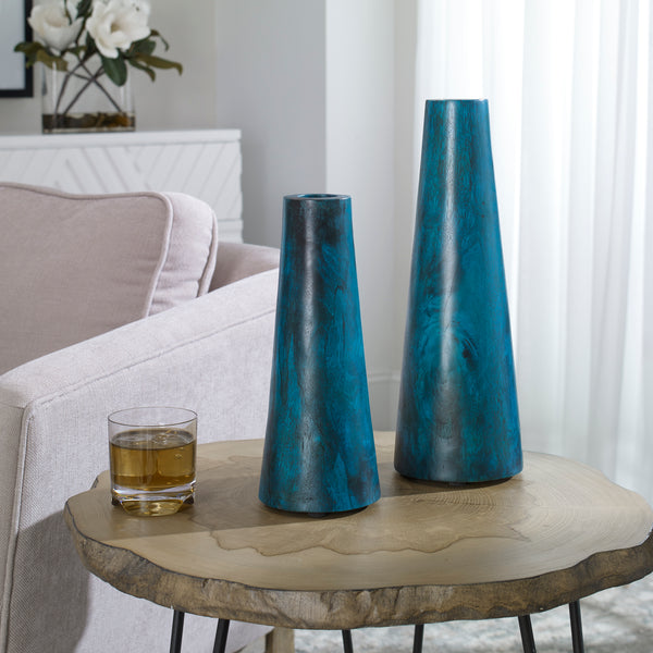Uttermost Mambo Blue Vases, S/2