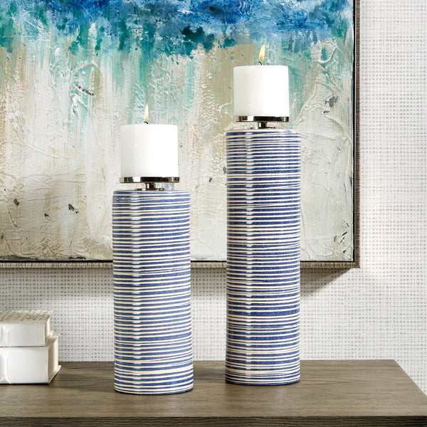 Uttermost Montauk Ceramic Candleholders, S/2