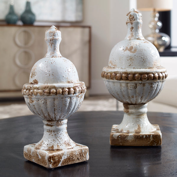 Uttermost Sini Ceramic Finials, Set/2
