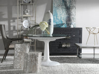 Seascape White Dining Table With Glass Top