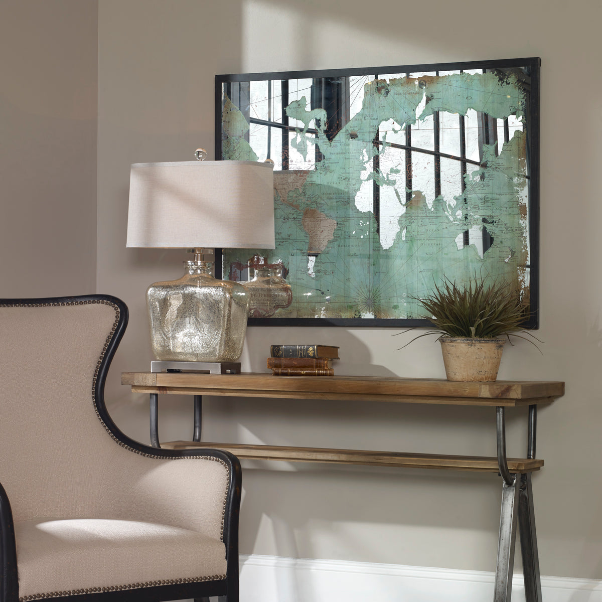 Uttermost Mirrored World Map