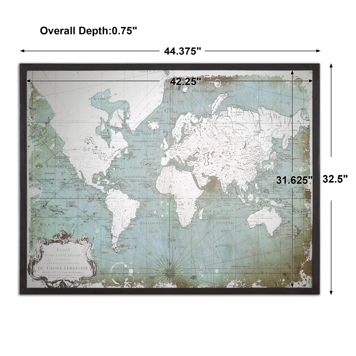 Uttermost Mirrored World Map