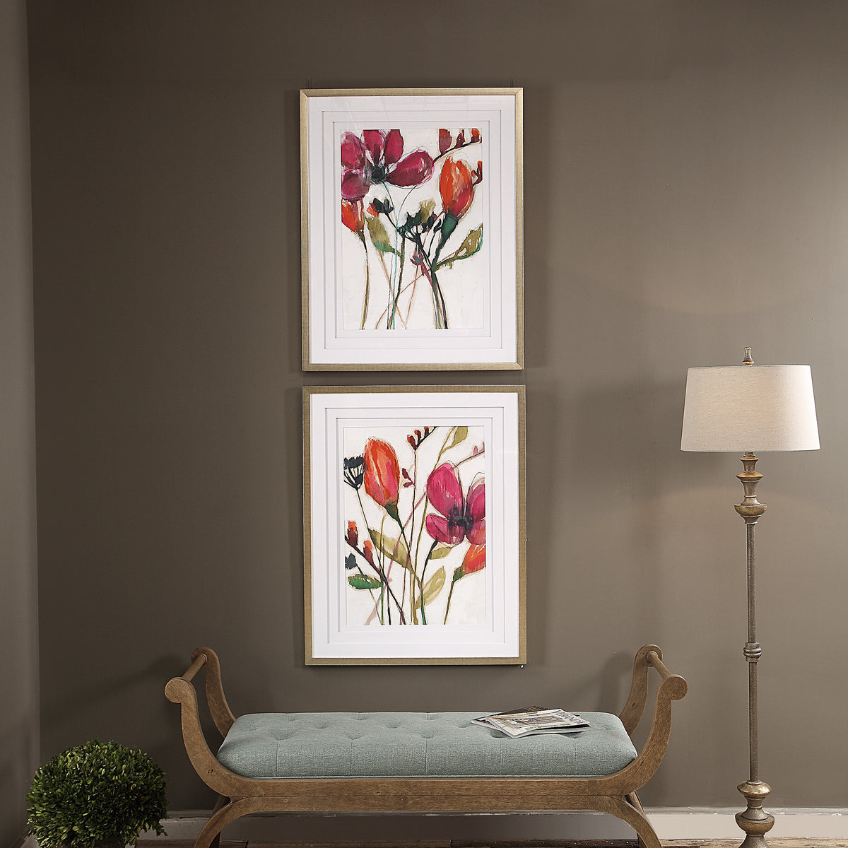 Uttermost Vivid Arrangement Floral Prints, S/2