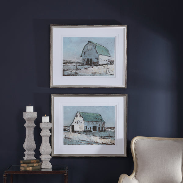 Uttermost Plein Air Barns Framed Prints Set/2