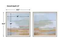 Uttermost Abstract Coastline Framed Prints, S/2