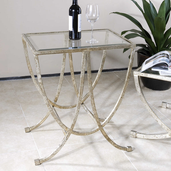 Uttermost Marta Antiqued Silver Side Table