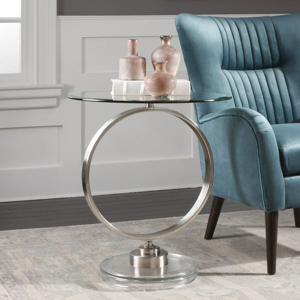 Uttermost Dixon Brushed Nickel Side Table