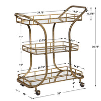 Uttermost Stassi Gold Serving Cart