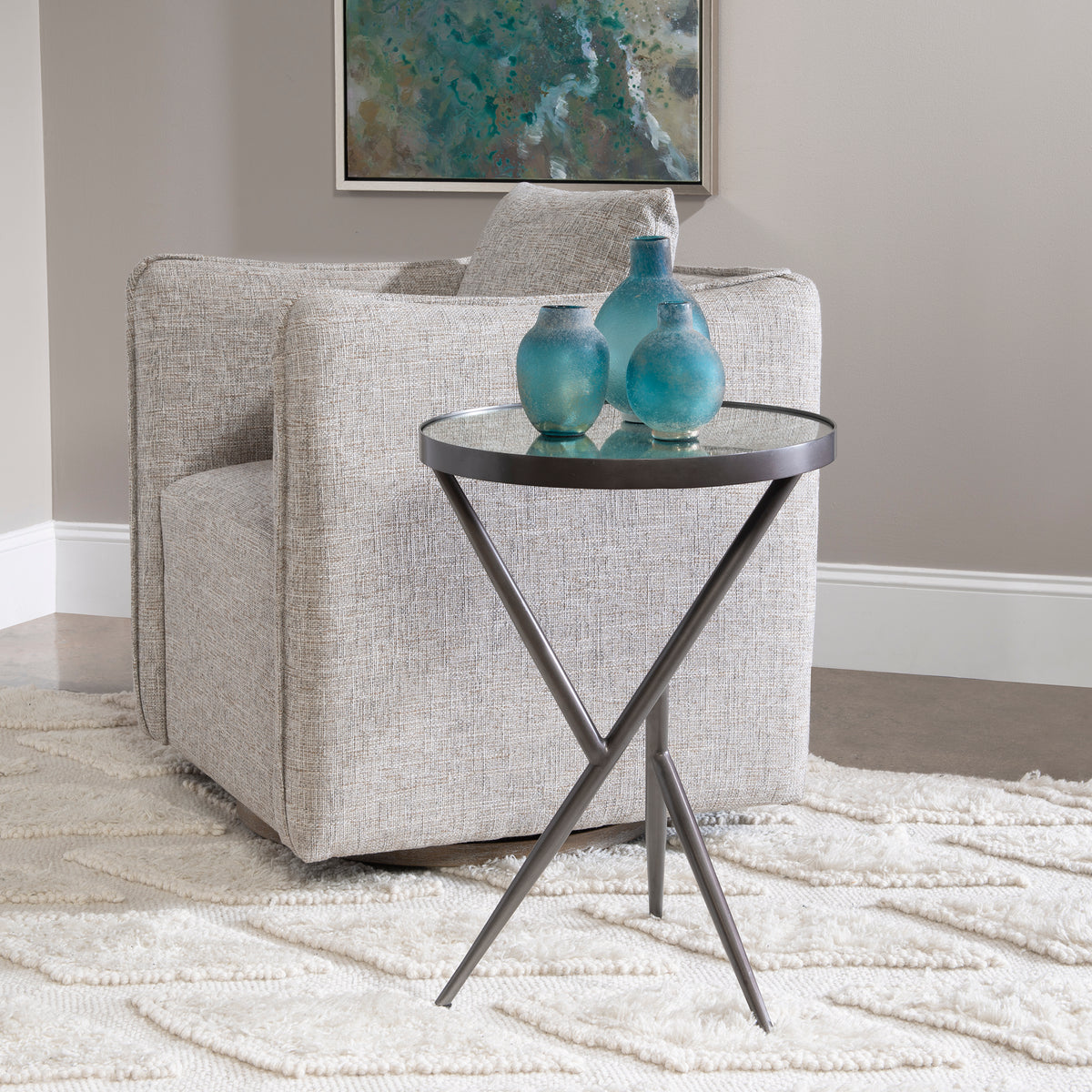 Uttermost Absalom Round Accent Table