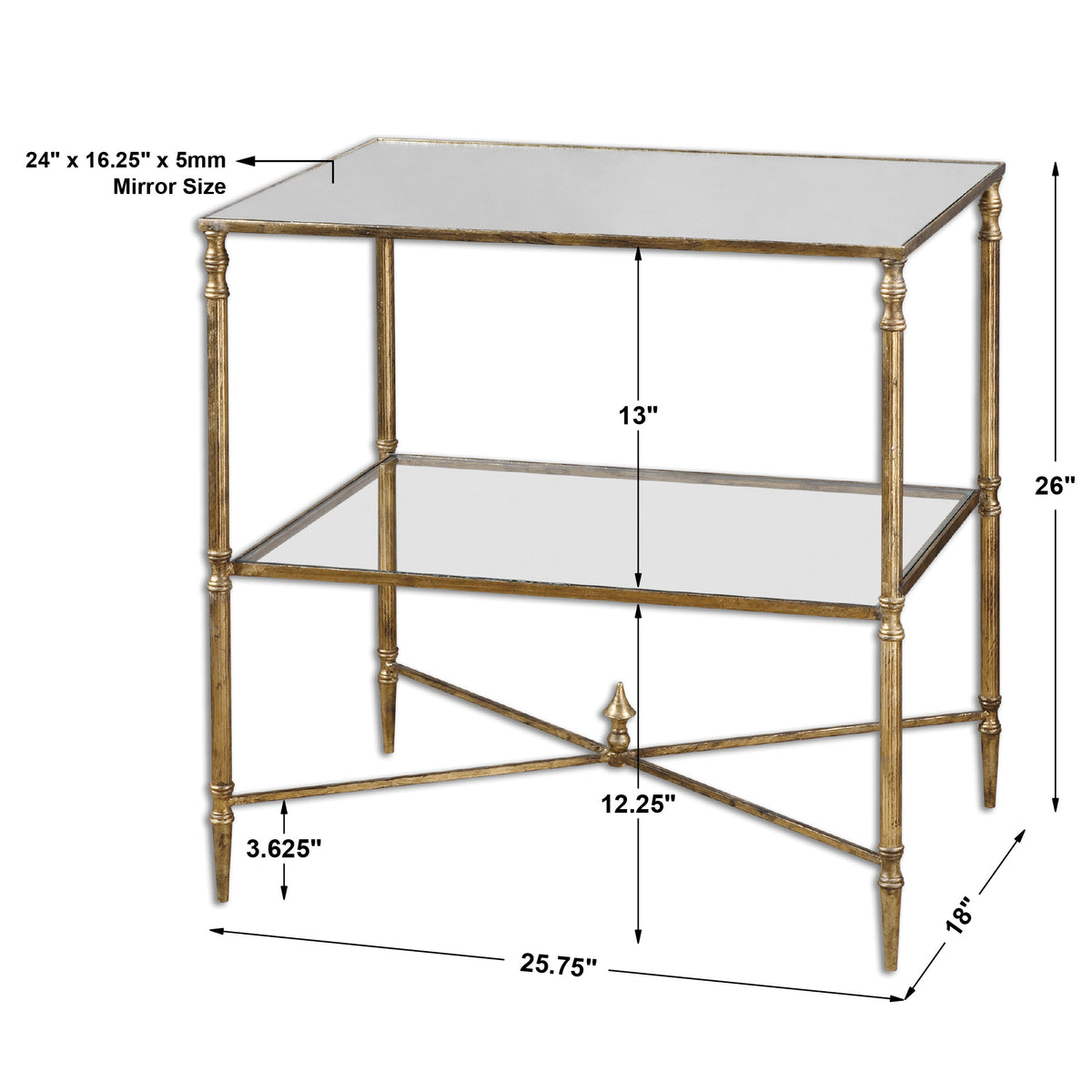 Uttermost Henzler Mirrored Glass Lamp Table