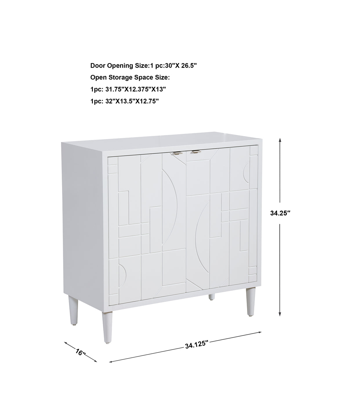 Uttermost Stockholm White 2 Door Cabinet