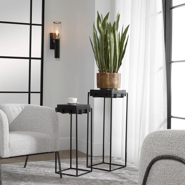Uttermost Telone Black Small Pedestal