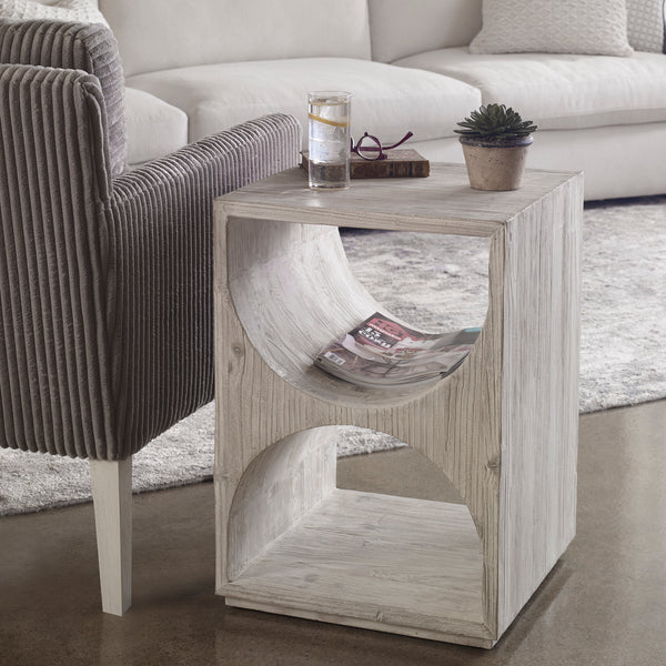 Uttermost Hans White Side Table