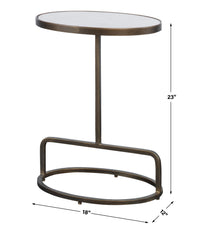 Uttermost Jessenia White Marble Accent Table